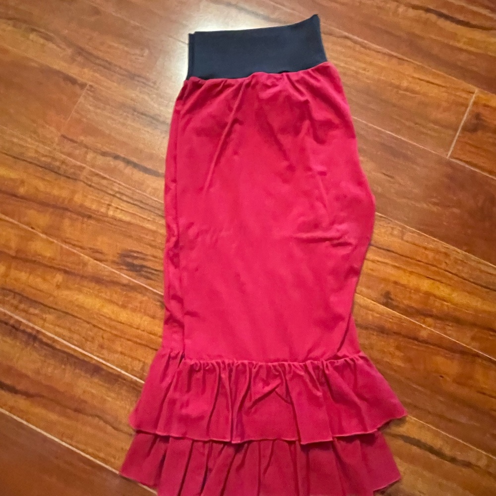 Cranberry womens 2 layer ruffle pants